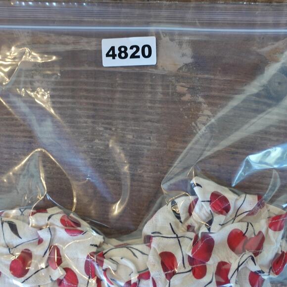 Reformation Corset Bustier Crop Top 10 White Red Cherry Print Linen Lace Up Tank - Picture 11 of 12